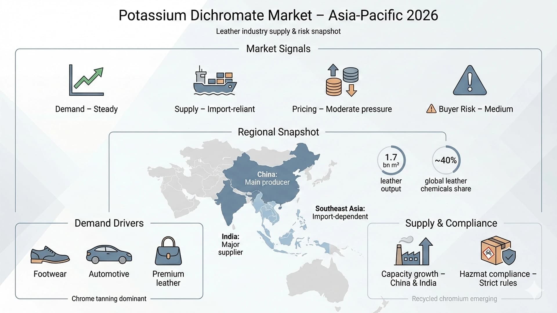 Potassium Dichromate Market Insight for Leather Industry in Asia-Pacific (2026)