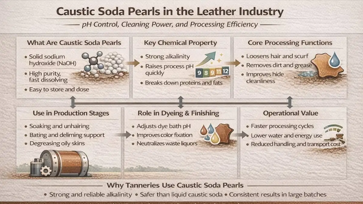 Caustic Soda Pearls in the Leather Industry: Uses, Processing Roles, and Efficiency Benefits